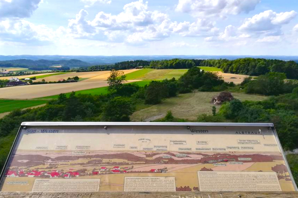 Aussichtsturm Hohenmirsberger Platte - Panoramablick nach Westen